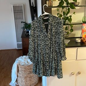 Zara green dress with gold button detail